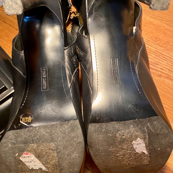 Vince Camuto Black 'Kevlin' Open To/Heel Zip Up Bootie Heels- Size 9 - Picture 13 of 16